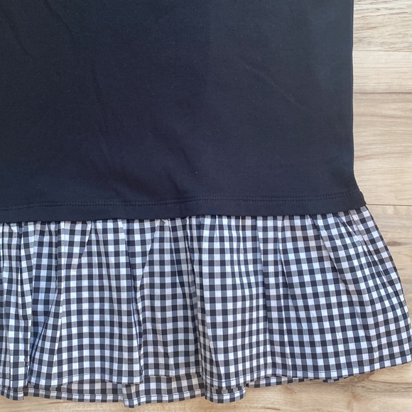 Halogen Womens Size Large Black & Checkered Cute Tee. Ruffle. Great Material. - Picture 9 of 11